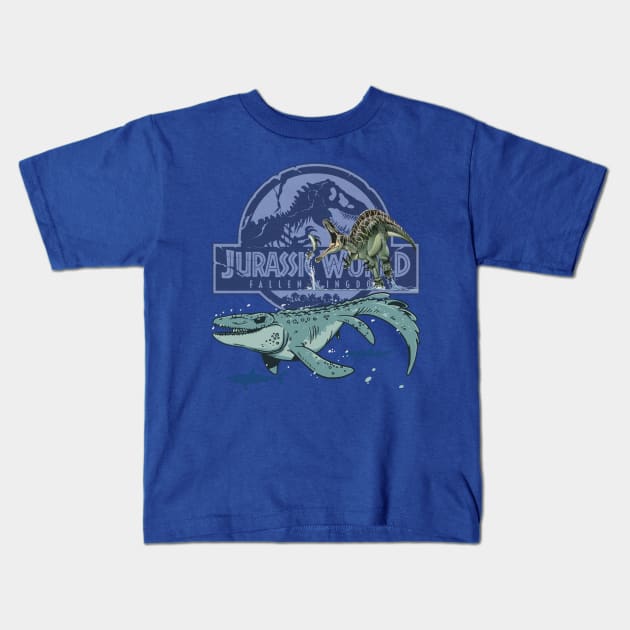 The Colossal Swimming Creature Kids T-Shirt by WorldDinosaurs